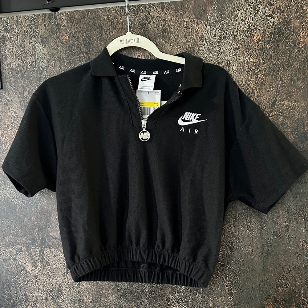 Nike Black Air Polo Top size S NWT cropped/waist size